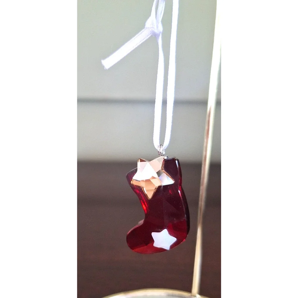 Swarovski Twinkling Stocking Stars Christmas Ornament 1054568 Red Crystal